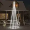 Image de vidaXL Sapin de Noël sur mât de drapeau 732 LED Blanc froid 500 cm