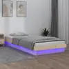 Image de vidaXL Cadre de lit à LED sans matelas 100x200 cm bois massif