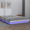 Image de vidaXL Cadre de lit à LED sans matelas blanc bois massif