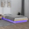 Image de vidaXL Cadre de lit à LED sans matelas bois massif