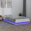 Image de vidaXL Cadre de lit à LED sans matelas blanc bois massif