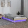Image de vidaXL Cadre de lit à LED sans matelas bois massif