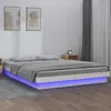 Image de vidaXL Cadre de lit à LED sans matelas blanc bois massif