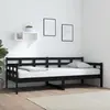 Image de vidaXL Lit de jour sans matelas noir bois de pin massif 80x200 cm