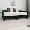 Image de vidaXL Lit coulissant sans matelas noir 2x(90x190) cm