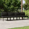 Image de vidaXL Canapé de jardin 4 places avec coussins Aluminium Anthracite
