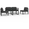 Image de vidaXL Salon de jardin 5 pcs avec coussins Aluminium Anthracite