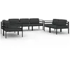Image de vidaXL Salon de jardin 7 pcs avec coussins Aluminium Anthracite