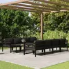 Image de vidaXL Salon de jardin 9 pcs avec coussins Aluminium Anthracite