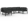 Image de vidaXL Salon de jardin 6 pcs avec coussins Aluminium Anthracite