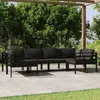 Image de vidaXL Salon de jardin 6 pcs avec coussins Aluminium Anthracite