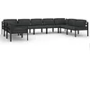 Image de vidaXL Salon de jardin 9 pcs avec coussins Aluminium Anthracite