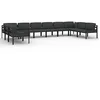 Image de vidaXL Salon de jardin 10 pcs avec coussins Aluminium Anthracite