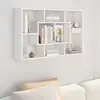Image de vidaXL Étagère murale Blanc brillant 85x16x52,5 cm Bois d'ingénierie
