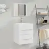 Image de vidaXL Armoire de salle de bain avec miroir Blanc 41x38,5x48 cm
