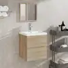 Image de vidaXL Armoire de bain avec miroir chêne sonoma bois d'ingénierie
