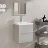 Image de vidaXL Armoire de bain avec miroir gris béton bois d'ingénierie