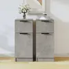 Image de vidaXL Buffets 2 pcs Gris béton 30x30x70 cm Bois d'ingénierie