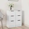 Image de vidaXL Buffets 2 pcs blanc 30x30x70 cm bois d'ingénierie