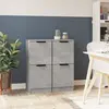 Image de vidaXL Buffets 2 pcs Gris béton 30x30x70 cm Bois d'ingénierie