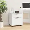 Image de vidaXL Classeur mobile avec roues Blanc 45x38x54 cm Bois d'ingénierie