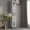 Image de vidaXL Armoire murale suspendue Gris béton 34,5x34x90 cm