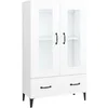 Image de vidaXL Buffet Armoire Latérale Meuble de Rangement Armoire de Rangement Salon Salle de Séjour Intérieur Blanc 70x31x115 cm Bois d'Ingénierie