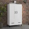 Image de vidaXL Buffet haut Blanc 70x31x115 cm Bois d'ingénierie