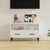 Image de vidaXL Meuble TV Blanc brillant 80x36x50 cm Bois d'ingénierie
