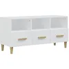 Image de Meuble TV Blanc brillant 102x36x50 cm Bois d'ingénierie
