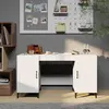 Image de vidaXL Bureau Blanc 140x50x75 cm Bois d'ingénierie