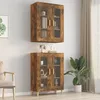 Image de vidaXL Armoire murale suspendue chêne fumé 69,5x34x90 cm