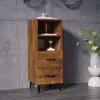 Image de vidaXL Buffet Chêne fumé 34,5x34x90 cm Bois d'ingénierie