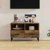 Image de vidaXL Meuble TV Chêne fumé 80x36x50 cm Bois d'ingénierie