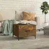 Image de vidaXL Table basse avec pieds en métal Chêne fumé 50x50x40 cm