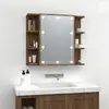 Image de vidaXL Armoire à miroir avec LED Chêne marron 70x16,5x60 cm
