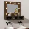 Image de vidaXL Armoire à miroir avec LED Chêne marron 60x31,5x62 cm