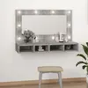 Image de vidaXL Armoire à miroir avec LED Sonoma gris 90x31,5x62 cm