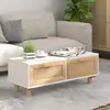 Image de vidaXL Table basse Blanc 80x40x30 cm Bois d'ingénierie et pin massif