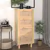 Image de vidaXL Buffet Marron 40x30x90 cm Bois de pin massif et rotin naturel