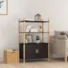 Image de vidaXL Buffet haut Noir 80x40x121 cm Bois d'ingénierie