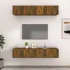 Image de vidaXL Meubles TV 4 pcs chêne fumé 80x30x30 cm bois d'ingénierie