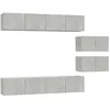 Image de vidaXL Ensemble de meubles TV 6 pcs Gris béton Bois d'ingénierie