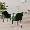 Image de vidaXL Chaises à manger lot de 2 Vert foncé Velours