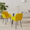Image de vidaXL Chaises à manger lot de 2 Jaune Velours