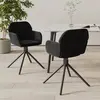 Image de vidaXL Chaises pivotantes à manger lot de 2 Noir Velours