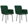Image de vidaXL Chaises à Manger 2 pcs Vert Foncé en Velours