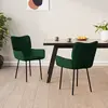 Image de vidaXL Chaises à manger lot de 2 Vert foncé Velours