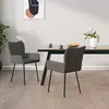 Image de vidaXL Chaises à manger lot de 2 gris foncé tissu