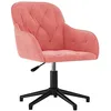 Image de Chaise pivotante de bureau rose en velours